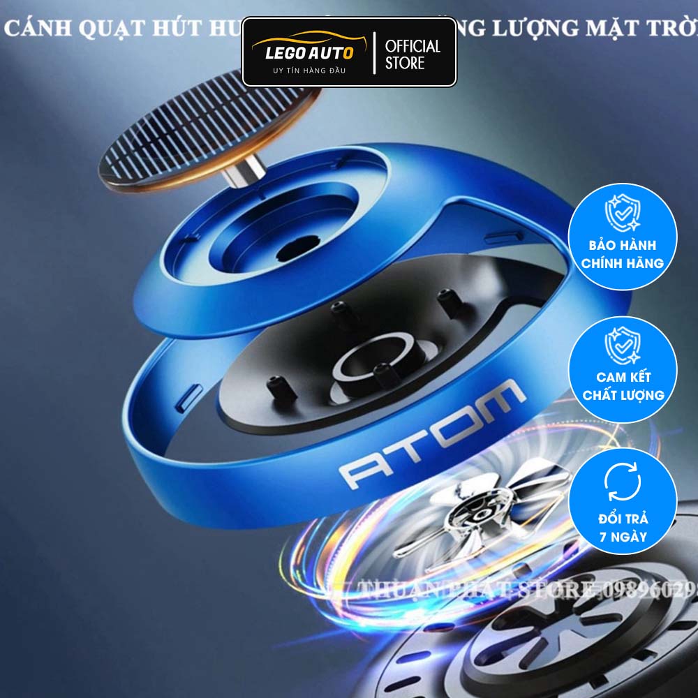Nước Hoa Atom Cao Cấp Chạy năng lượng Mặt Trời xoay quạt tỏa hương khắp nội thất xe - Lego010