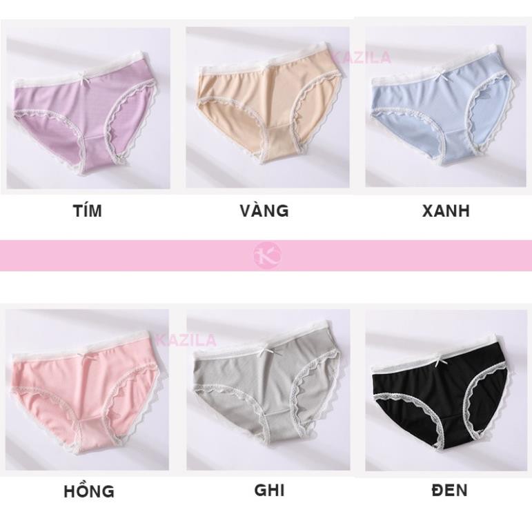 Quần lót nữ cotton viền ren kháng khuẩn, chất liệu quần xi líp co giãn mỏng nhẹ thoáng khí QLH8