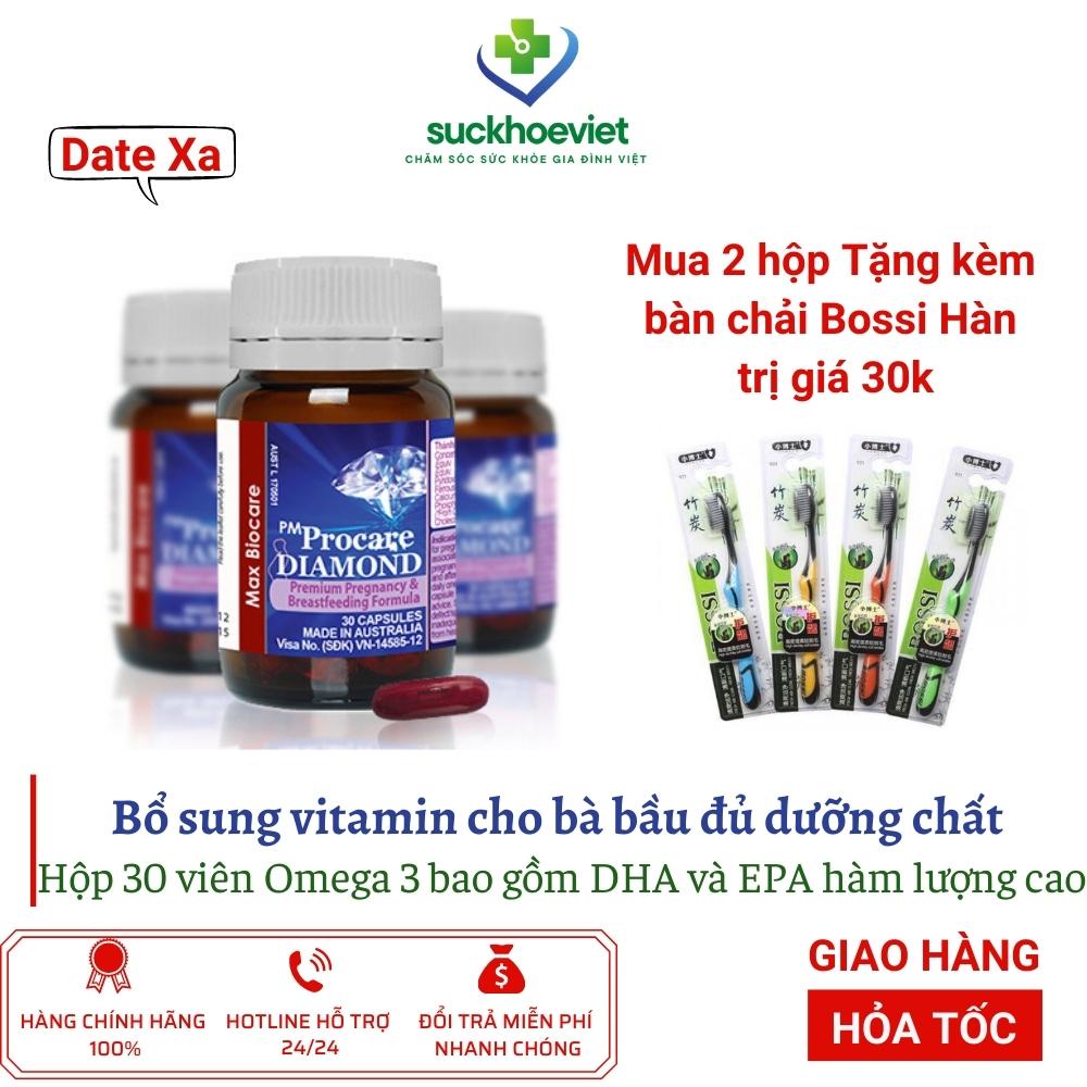 [GIÁ GỐC] PM Procare DIAMOND lọ 30 viên Vitamin cho bà bầu