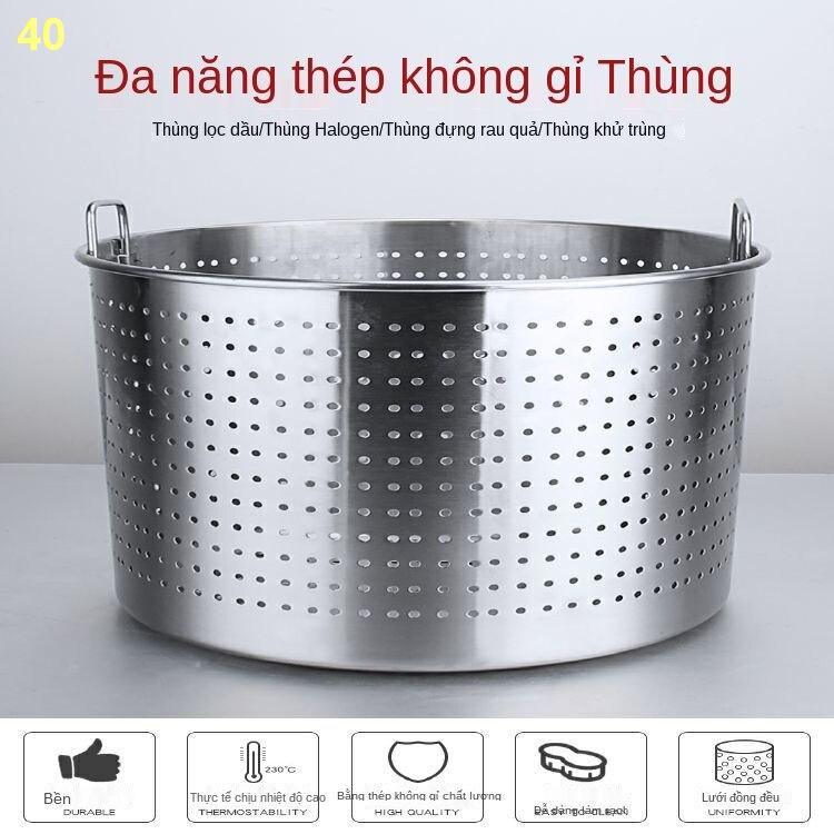 2021☬◕Nồi inox chuyên dụng dùng để nấu cơm bánh bao dày đặc hầm thịt cực Gầu tôm càng có nắp đậy dung tích lớn rây lọc g