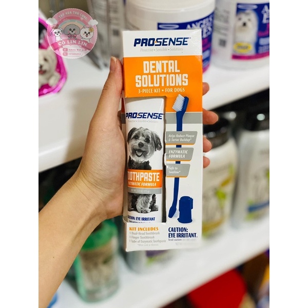 Bộ 3 món kem bàn chải đánh răng cho thú cưng nuốt được vị bạc hà Prosense