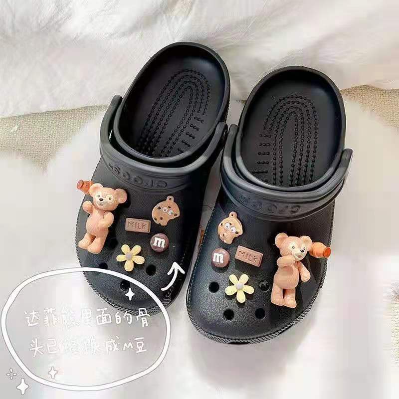 Stellalou Duffy Bear Accessorise Giày Hoạt Hình Dễ Thương Cho Croc Jibbits Bong Bóng Cún Hoa Hướng Dương Jibitz Phù Hợp Với Phụ Nữ