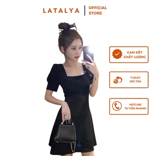 Váy cổ vuông đính ren siêu xinh lv09 hot hit