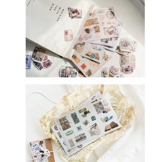 Junarystudio - Set 2 tờ sticker miếng dán vintage trang trí journal