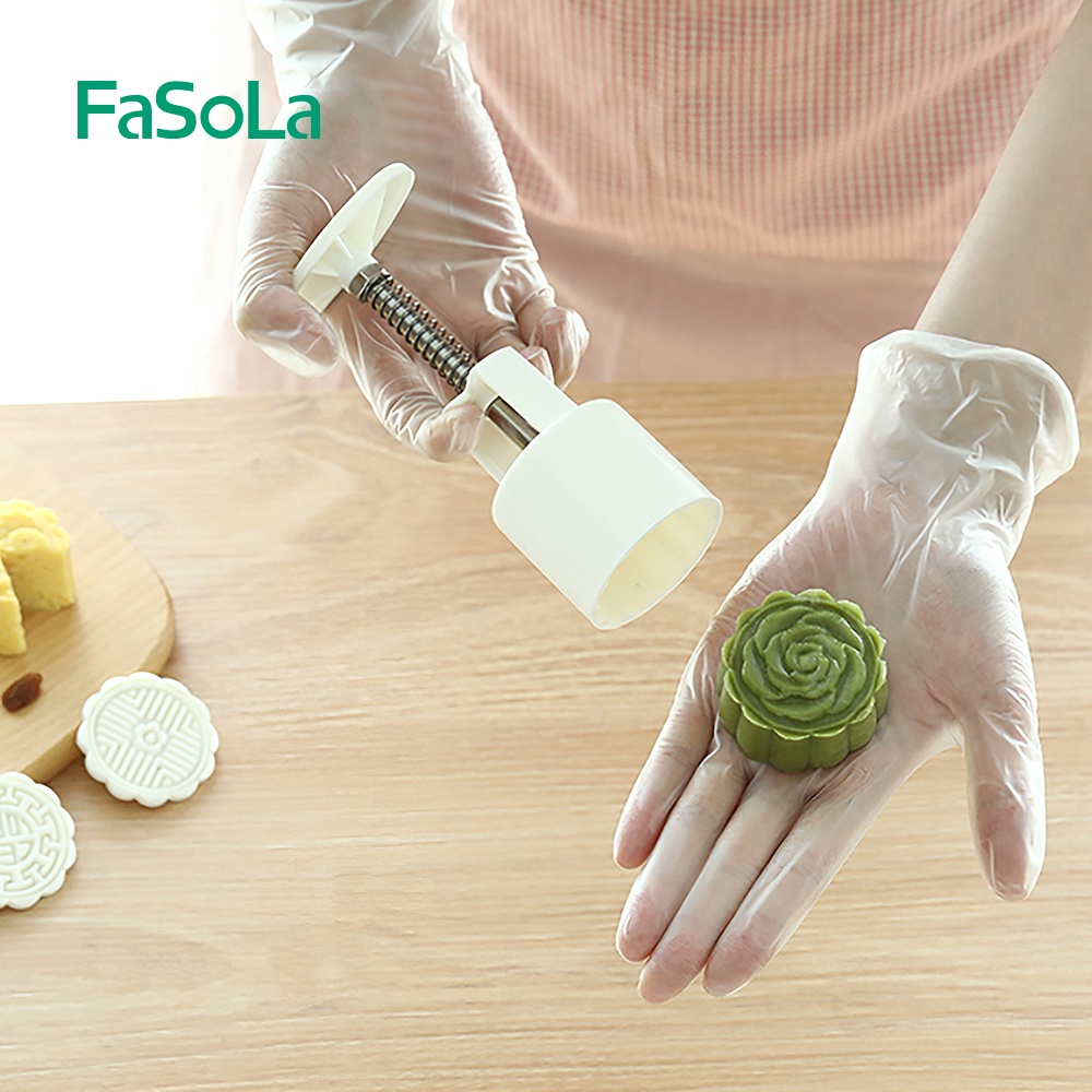 Khuôn bánh trung thu lò xo 4 mặt tròn FASOLA FSLDZ-229C