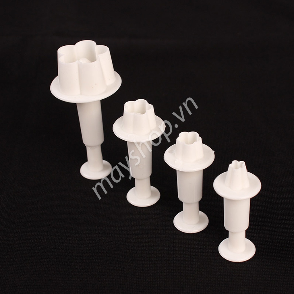 Bộ 4 khuôn lò xo tạo hình Bánh Quy, Fondant/ Hoa đào