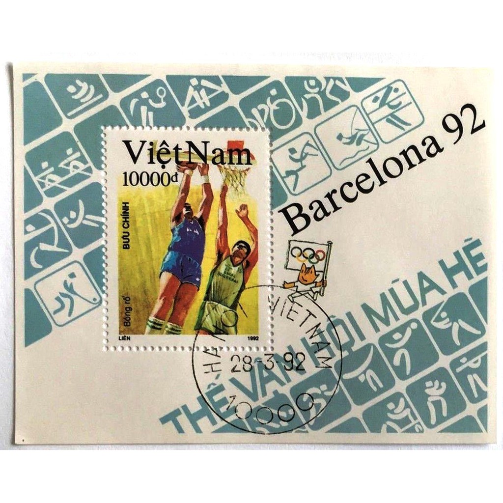 Tem sưu tập MS 639 Block Tem CTO Việt Nam Thế vận hội mùa hè Barcelona 1992