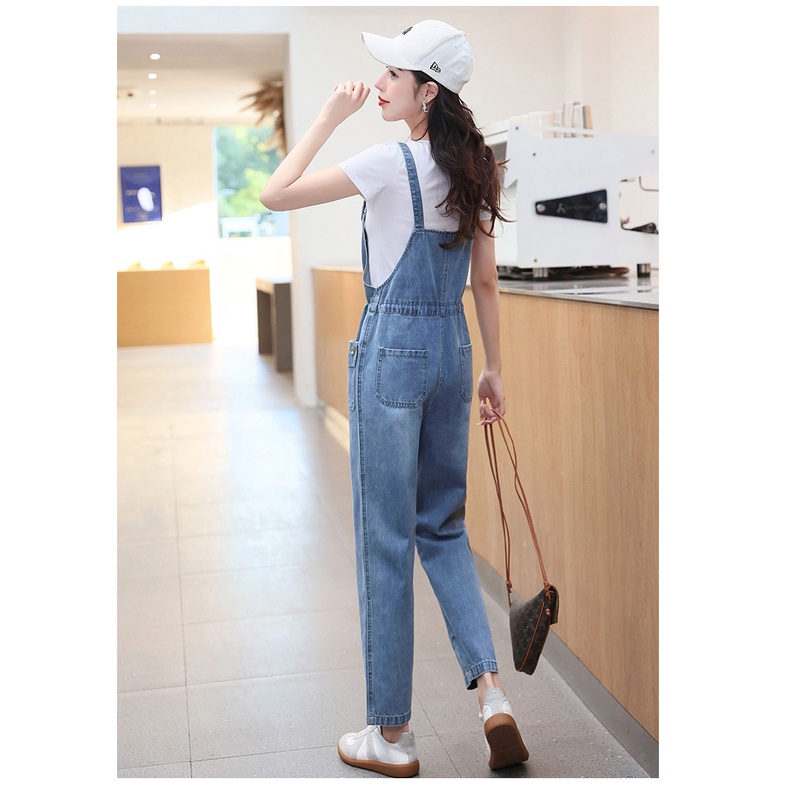 Yếm jean nữ quần dài ống rộng ulzzang hàn quốc cao cấp Tulibs YN02