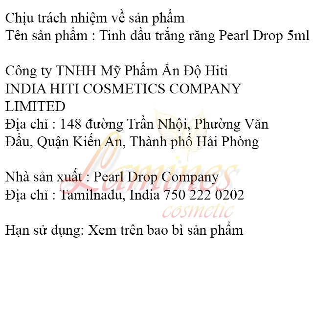 Tinh dầu trắng răng Pearl Drops Với Các Thành Phần Thiên Nhiên 5ml