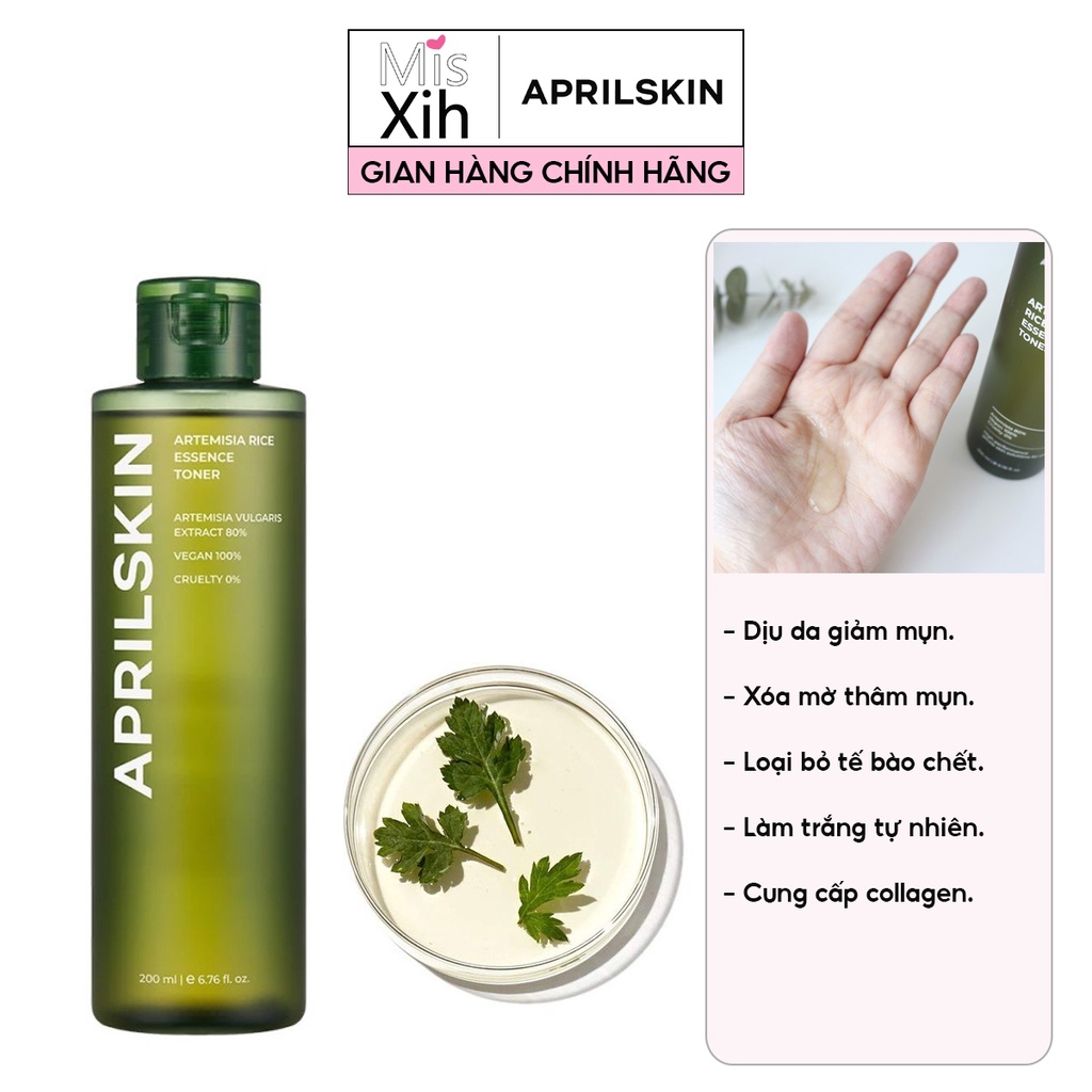 Toner gạo ngải cứu Aprilskin Artemisia Rice Essence Toner 200ml - Chính hãng Hàn Quốc - Miss Xinh
