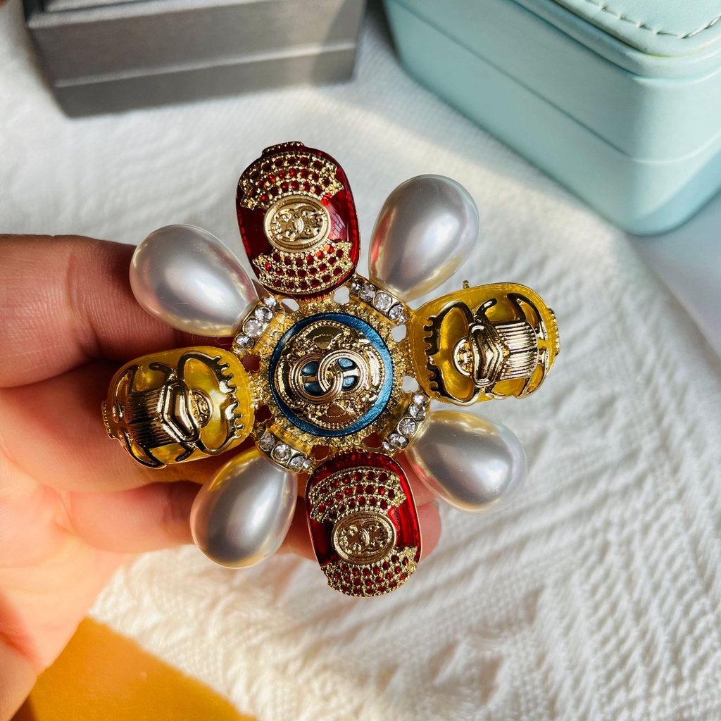 Ghim Cài Áo Hình Chữ Thập Đính Ngọc Trai Nhân Tạo Thời Trang