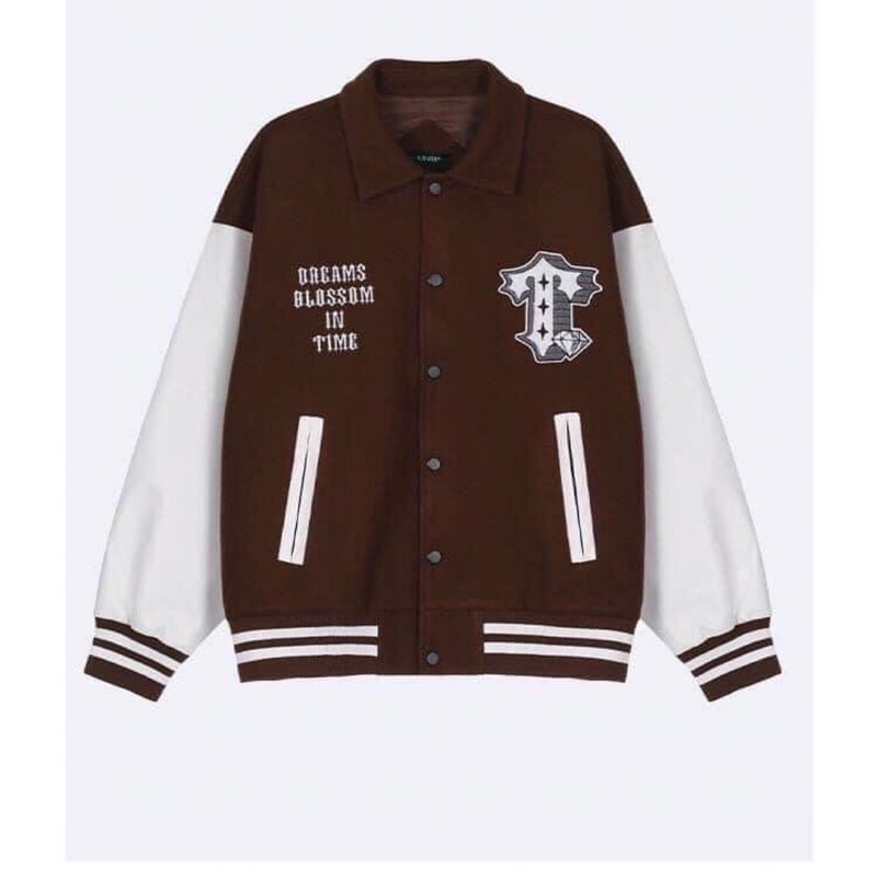 Áo khoác bóng chày có cổ Chính hãng UNTP unisex dáng bomber Varsity Jacket phong cách đường phố