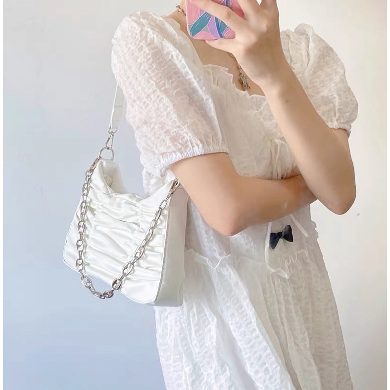 Túi xách xếp li đám mây 3 dây tặng kèm xích Cloudy Trendy