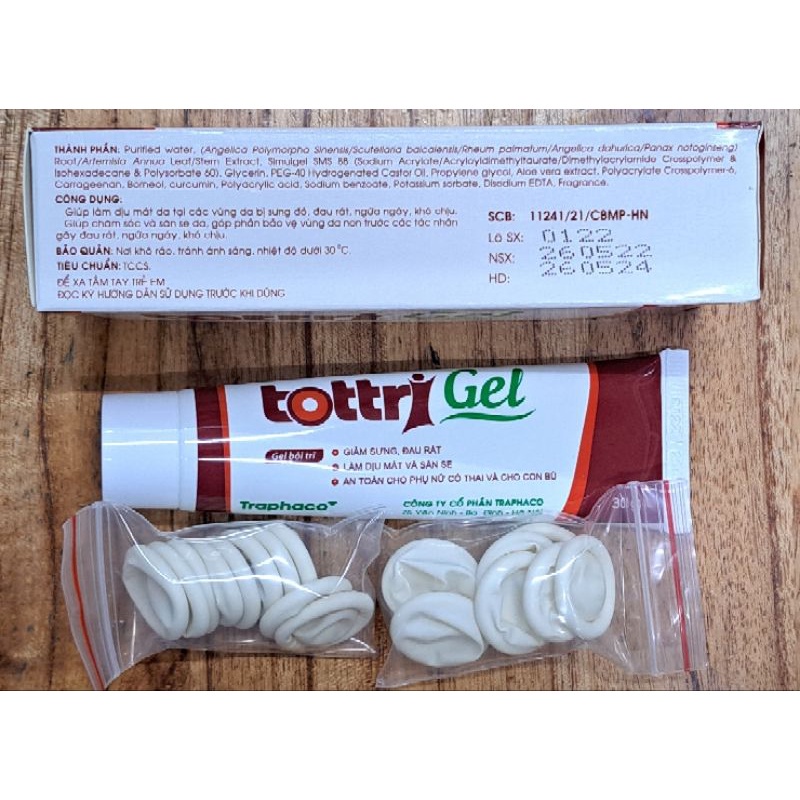 Gel Bôi Trĩ TOTTRI GEL TRAPHACO, Kem bôi trĩ dùng cho trĩ nội, trĩ ngoại, Dạng Tube 30gr