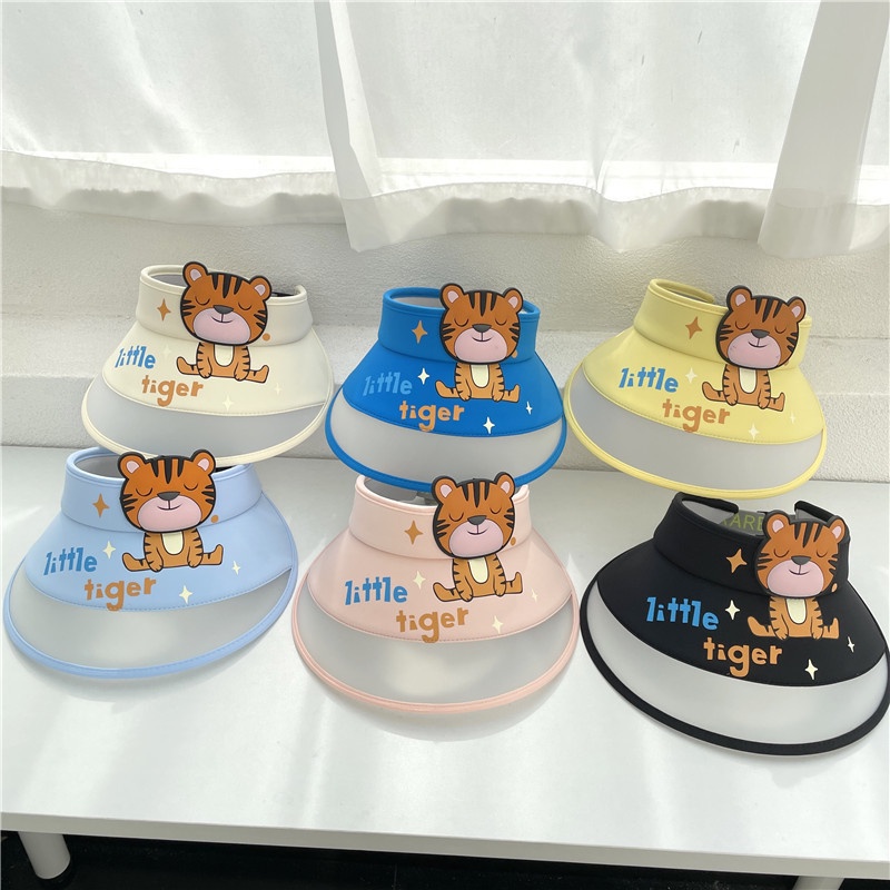Nón Lưỡi Trai Nửa Đầu Chống Nắng In Họa Tiết Hổ Hoạt Hình Dễ Thương Cho Bé