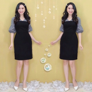 🍒Đầm body phối kate caro _ kèm hình sp thật
