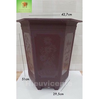 VIDEO CHẬU LỤC GIÁC DÁNG ĐỨNG CAO,TO IN ẢNH NỔI CAO 51cm