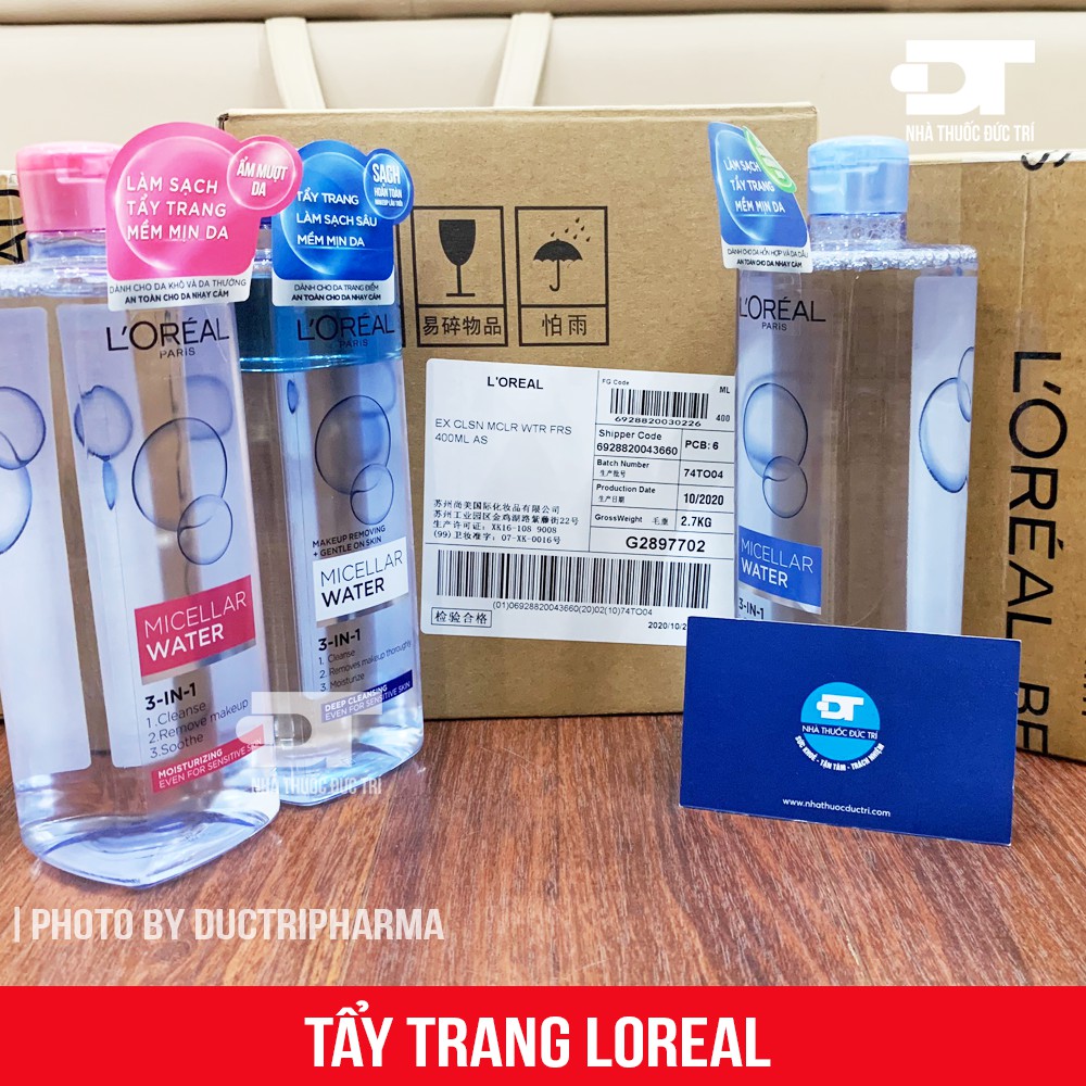 Nước tẩy trang Loreal - L'Oreal Paris 3-in-1 Micellar Water - 400ml