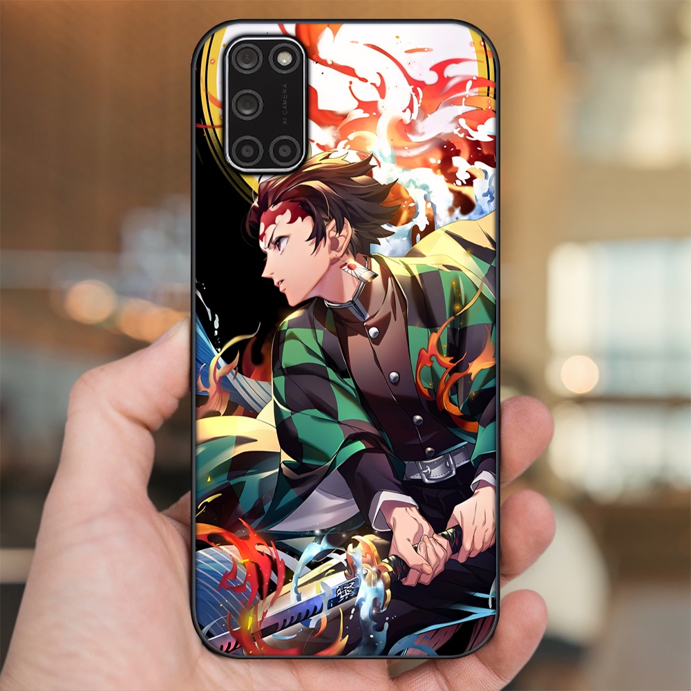 Ốp lưng Oppo A52, A92 viền đen in hình Tanjiro Kimetsu No Yaiba