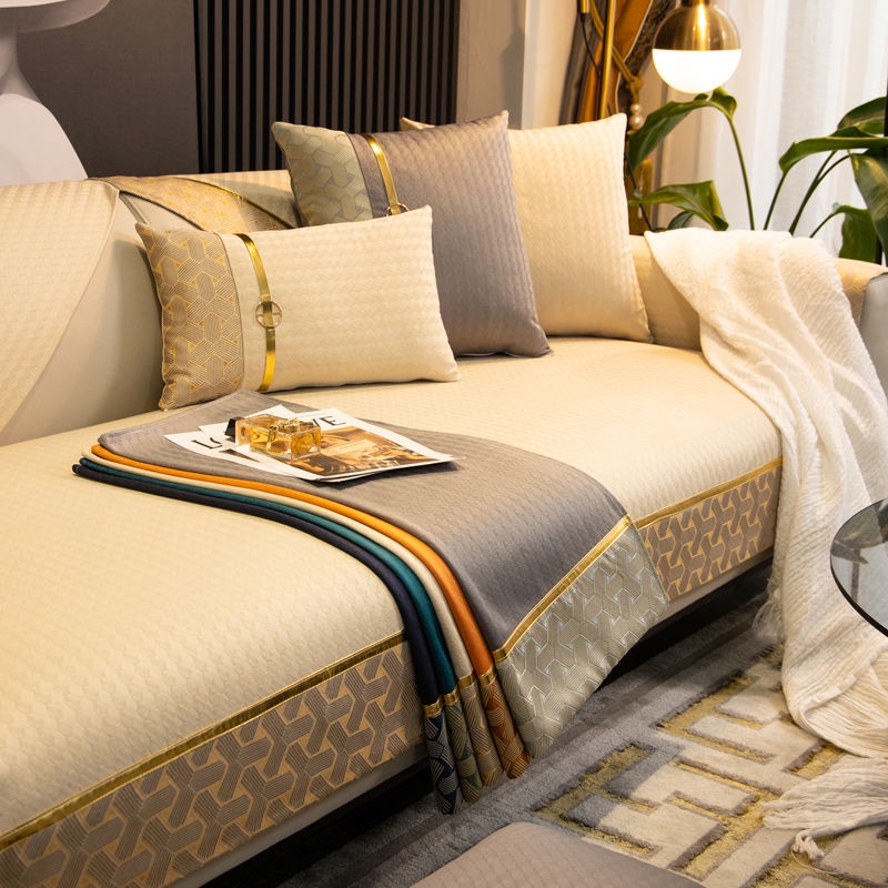 Vỏ Bọc Đệm Ghế Sofa Mùa Đông Bằng Da Cao Cấp Không Trượt Dày Dặn Phong Cách Bắc Âu