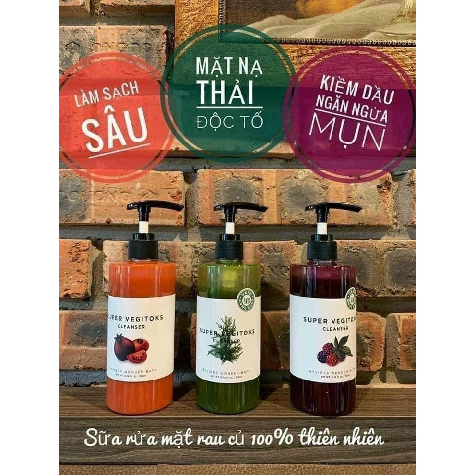 Sữa Rửa Mặt Rau Củ Super Vegitoks Xanh 300ml | BigBuy360 - bigbuy360.vn