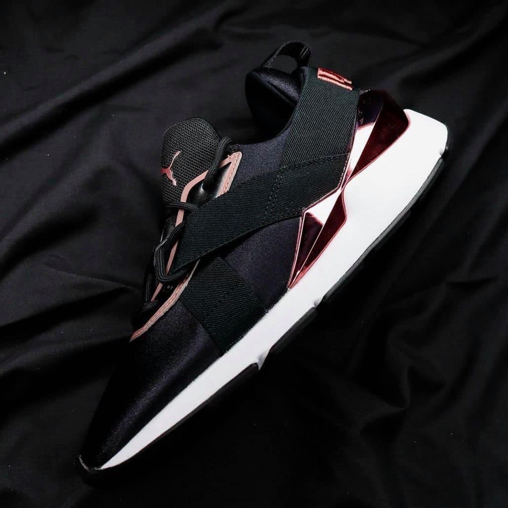 Giày Puma Nữ Chính Hãng FREESHIP Muse X-3 Metallic Black Rose Gold - Giày Sneaker Thể Thao Siêu Hot 2021