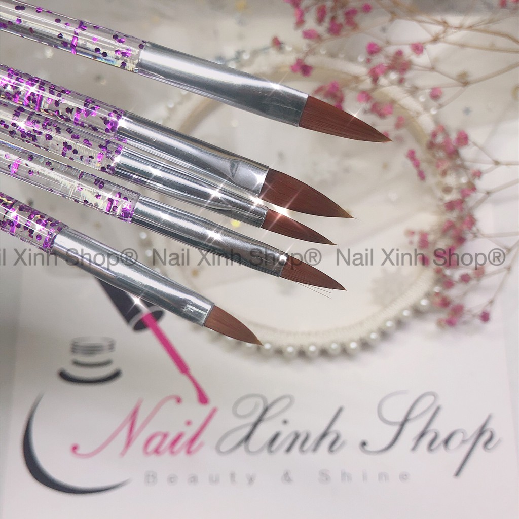 Set 5 cọ nặn hoa bột, cọ nặn hoa, đắp móng, vẽ móng bột, phụ kiện nail chuyên dụng nail salon