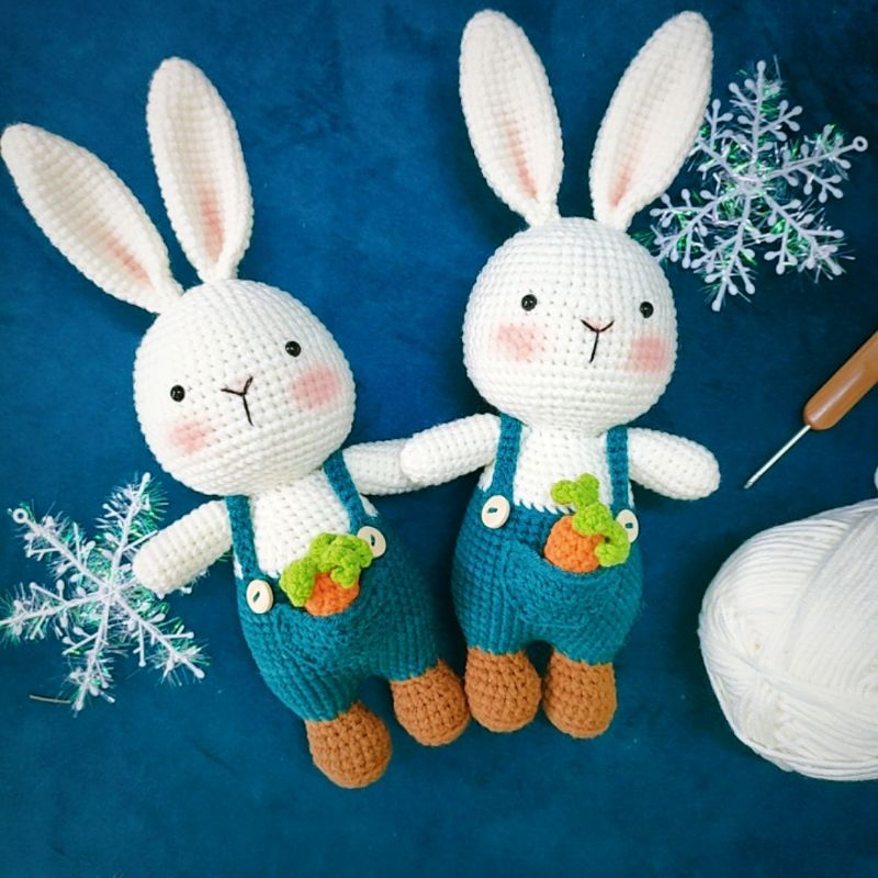 Đồ chơi cho bé - Thỏ Bunny móc bằng len