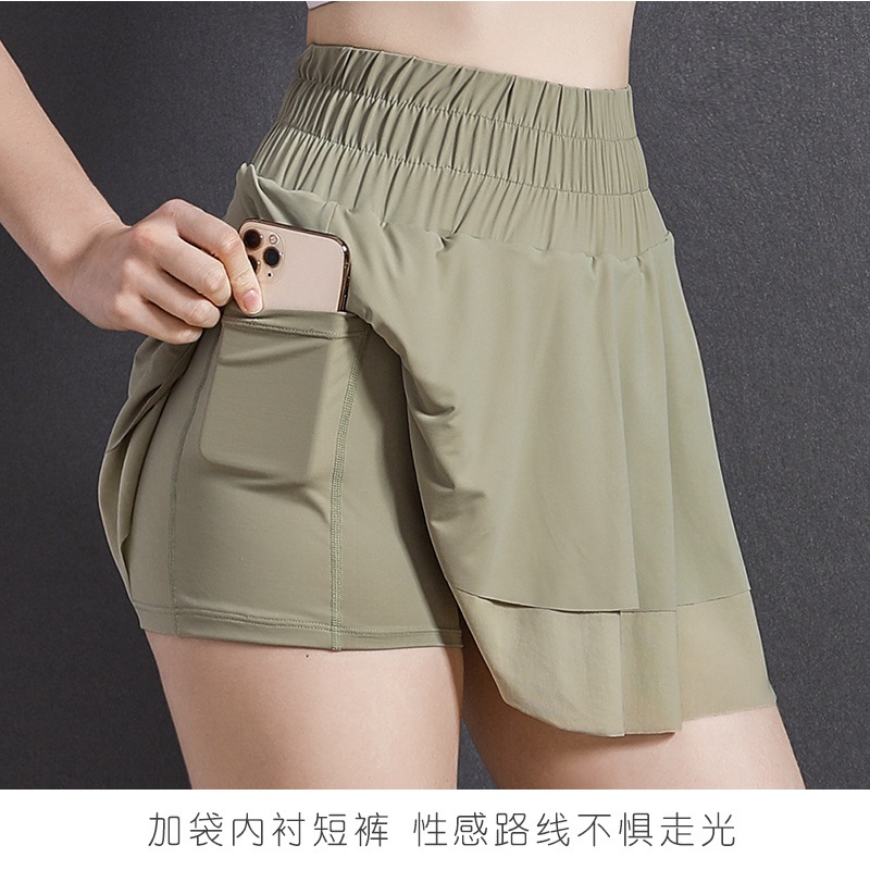 Chân Váy Lưới Ngắn Lưng Cao Khô Nhanh Thời Trang Tập Thể Thao Cho Nữ