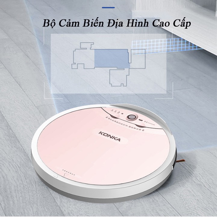 Robot hút bụi thông minh KONKA cao cấp, Máy hút bụi quét nhà đa năng hỗ trợ dọn dẹp vệ sinh nhà cửa