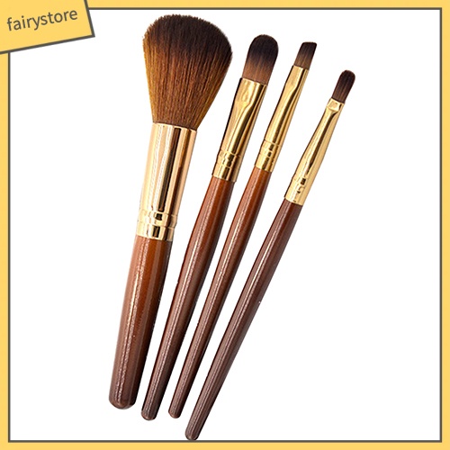 [Hàng mới về] 4 Cọ trang điểm đánh phấn mắt/ môi chuyên nghiệp chất liệu lông bằng nylon mềm an toàn cho da