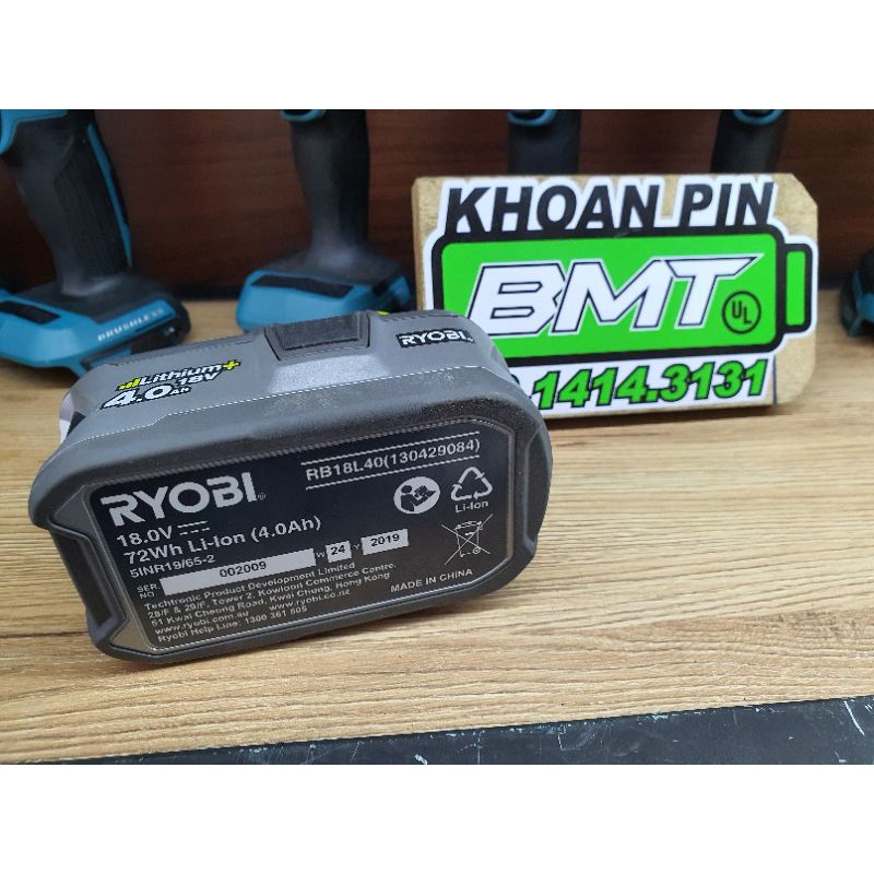 Pin Ryobi 18V 4AH hàng Úc 95% zin