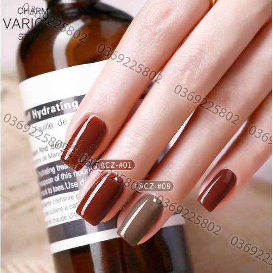 SET Sơn gel AS mã ACZ mẫu chai đỏ nhọn 9 chai 15ml siêu HOT siêu xịn