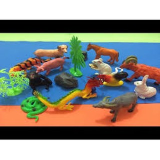 bịch thú 12 con giáp bằng nhựa