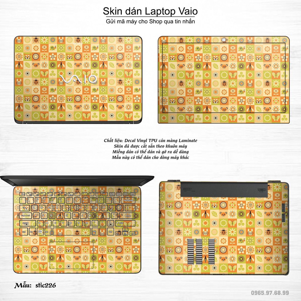 Skin dán Laptop Sony Vaio in hình Hoa văn sticker _nhiều mẫu 36 (inbox mã máy cho Shop)