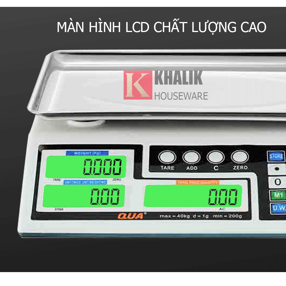 Cân tính tiền điện tử 30kg KHALIK QUA 810 chuyên dành bán hàng siêu thị, thực phẩm