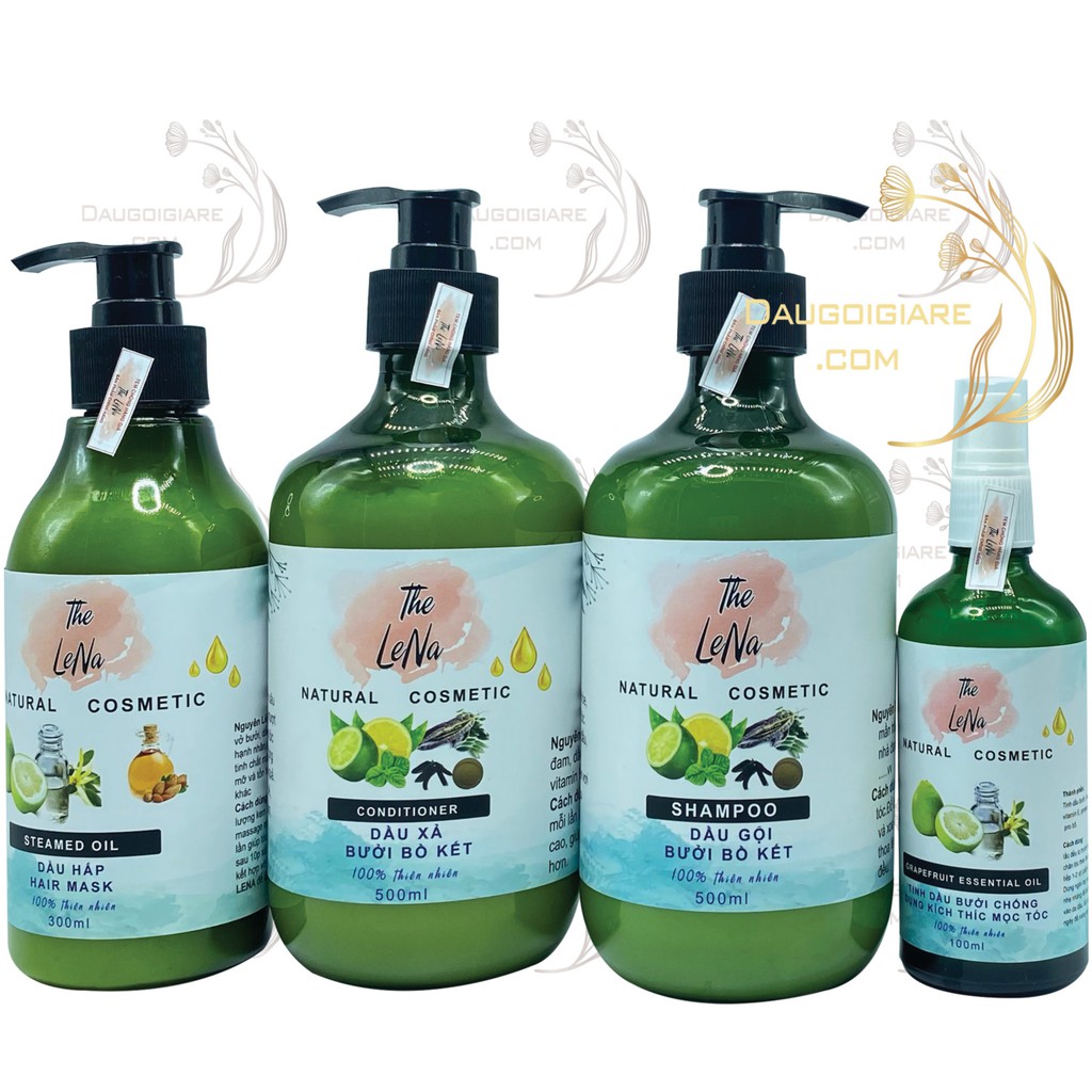 [Mã SKAMLTSM9 giảm 10% đơn 99K] DẦU GỘI DẦU XẢ BƯỞI BỒ KẾT NGỪA GÀU, RỤNG, NGỨA DA ĐẦU THE LENA 500ML (HANDMADE)