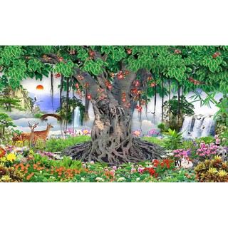 Tranh dán tường VTC Cây bồ đề UD0744 kim sa