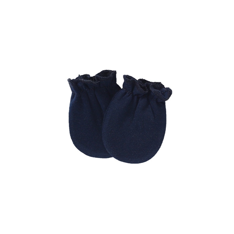 1 Cặp Găng Tay Cotton Mềm Mại Chống Cào Xước Màu Trơn Bảo Vệ Mặt Cho Bé Sơ Sinh