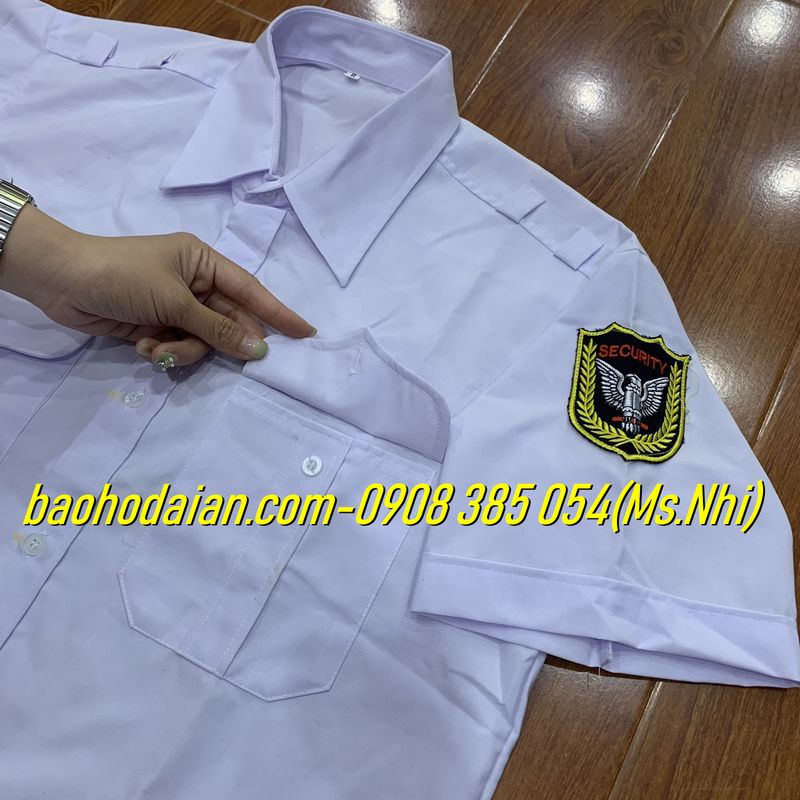 Áo bảo vệ màu trắng chất liệu vải FORD tốt thấm hút mồ hôi, vải đẹp- Hình thật