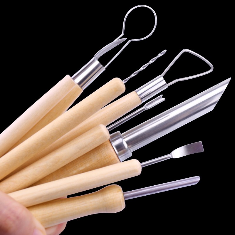 Bộ 8 Dụng Cụ Điêu Khắc Tạo Hình Đất Sét Nặn Tượng, Phù Điêu, Nặn Gốm, Làm Đồ Trang Trí, Handmade, Tạo Dáng Búp Bê