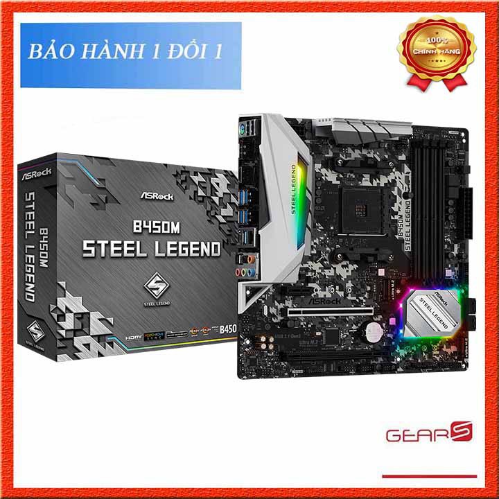 Bo mạch chủ Main Asrock B450M Steel Legend