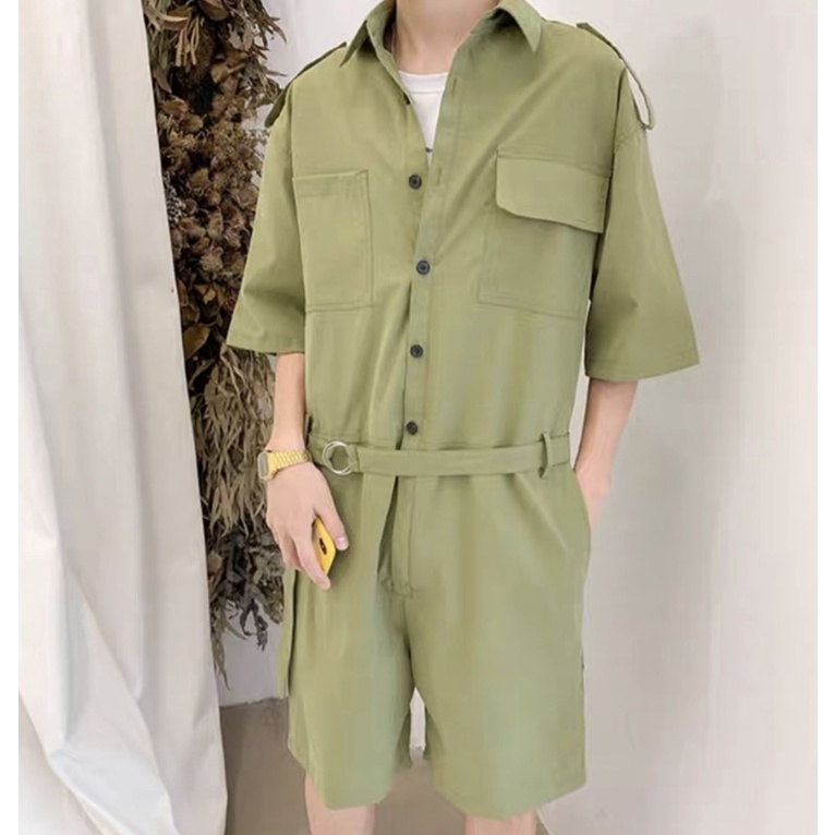 &lt;&lt;Có sẵn&gt;&gt; Set quần liền áo cá tính trẻ trung phong cách Hàn quốc dành cho nam