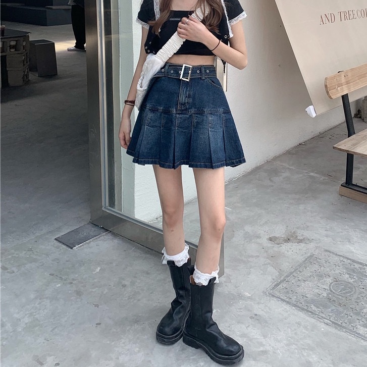 Chân Váy Jeans Chữ A Thời Trang Dành Cho Nữ