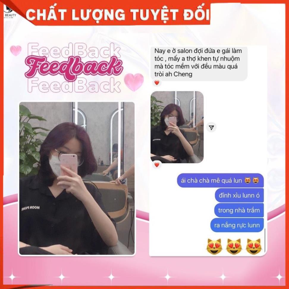 Thuốc nhuộm tóc nâu đỏ đất kèm bộ dụng cụ nhuộm tóc