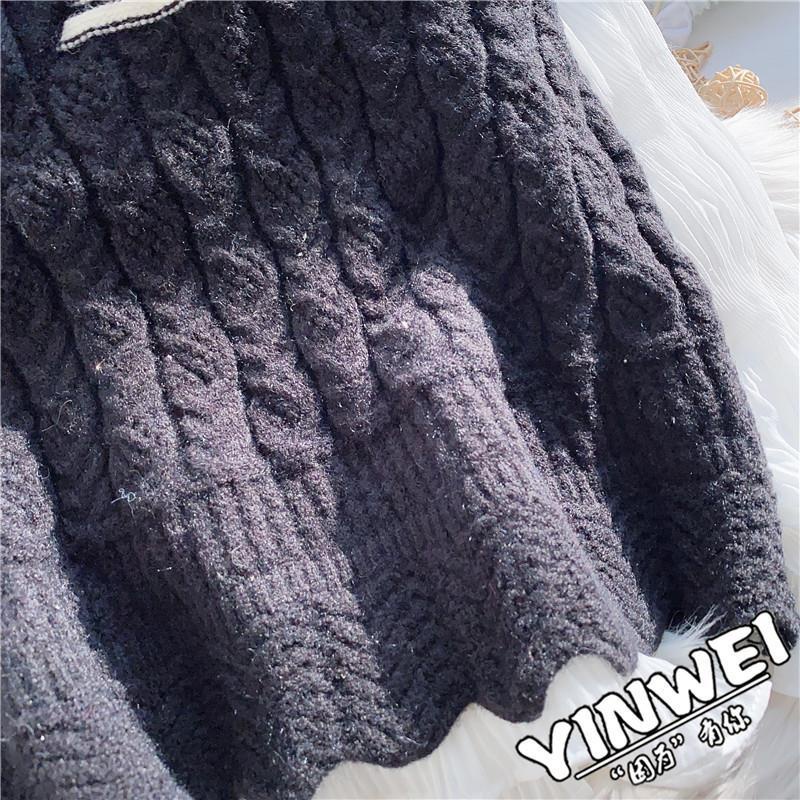 Áo len không tay cổ chữ V dáng rộng thiết kế thời trang phong cách Hàn Quốc cho nữ