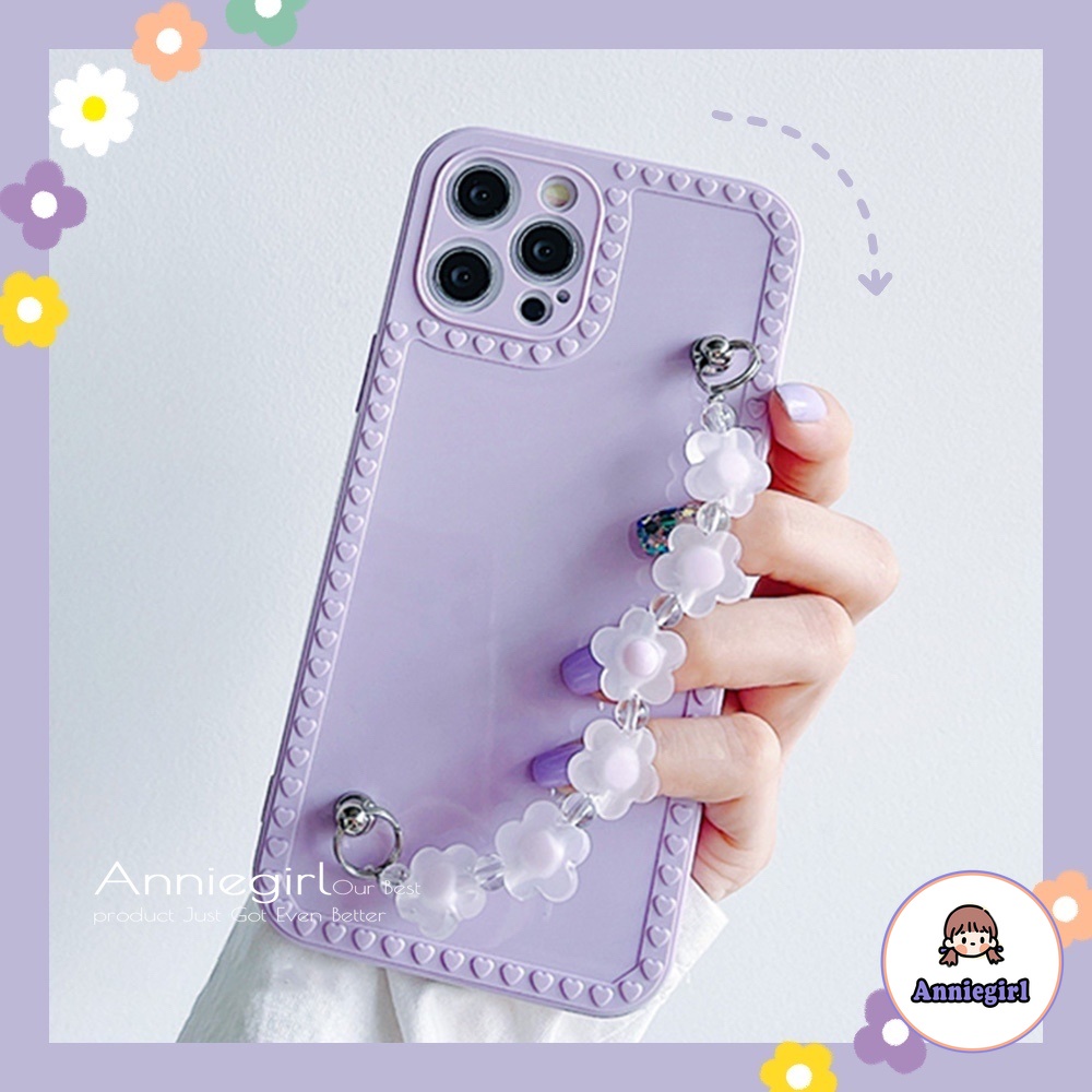 Ốp điện Thoại TPU Mềm Chống Sốc Phối Dây đeo Hình Hoa Cho Iphone 13 12 11 Pro Max Xr Xs Max 8 7 Plus