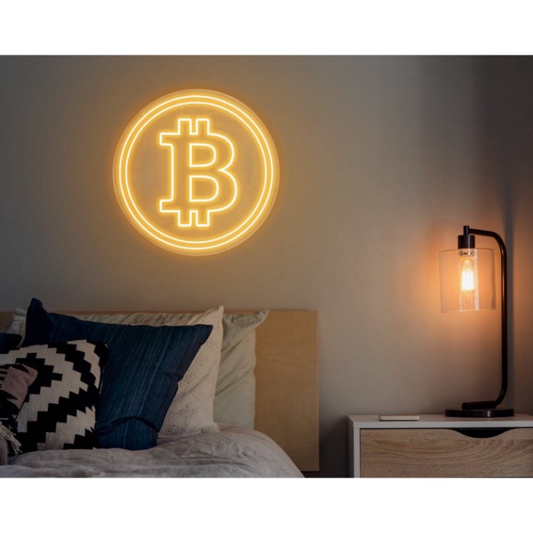 Đèn led neon hình Bitcoin 30cm x 30cm