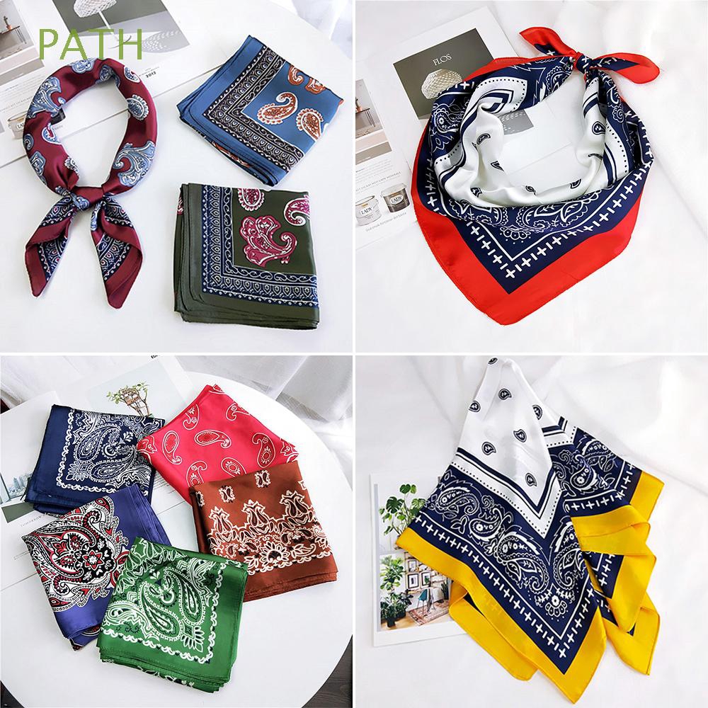 Khăn choàng cổ vuông lụa satin in họa tiết phong cách vintage thời trang dành cho nữ