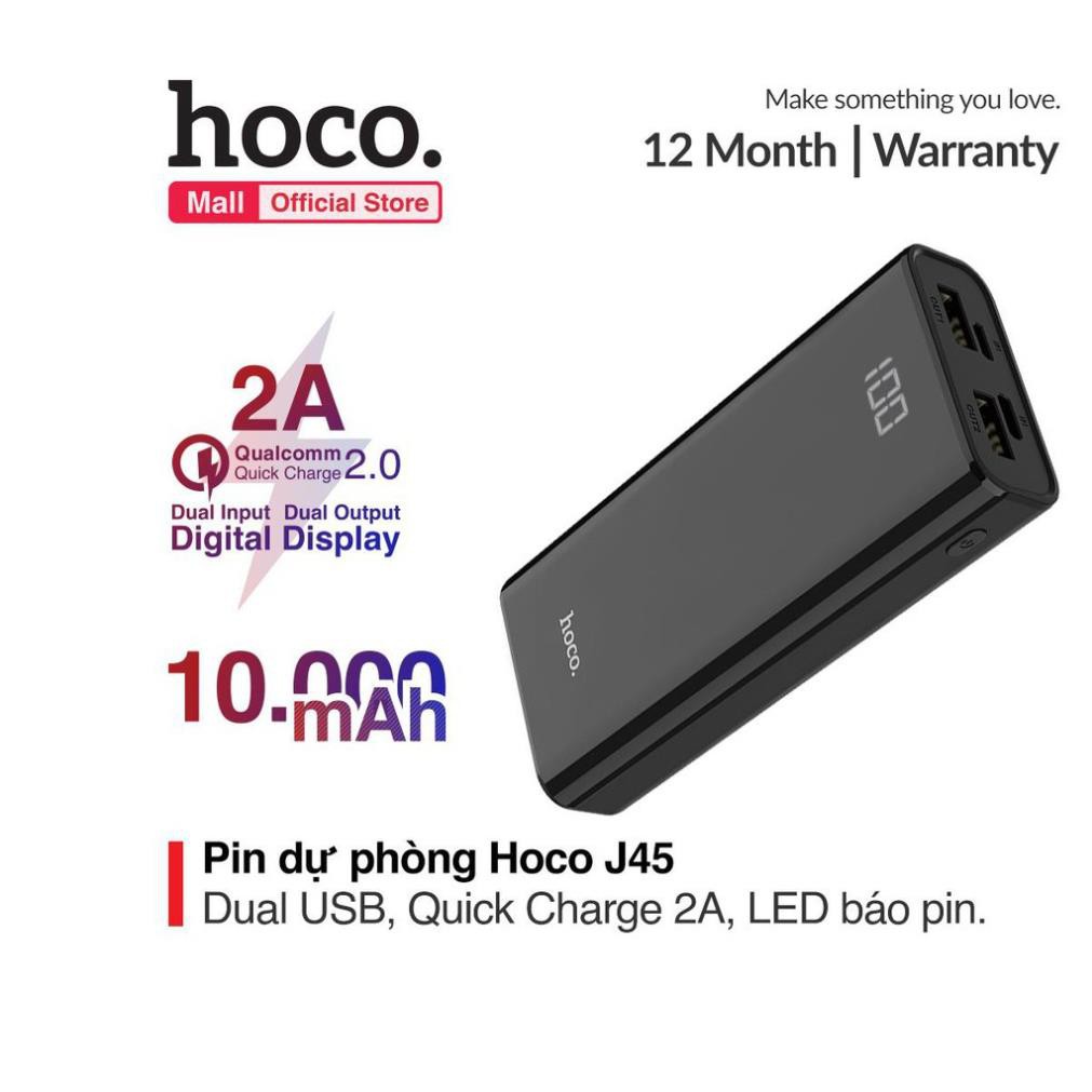 [RẺ VÔ ĐỊCH]   PIN SẠC DỰ PHÒNG CHÍNH HÃNG HOCO. CAO CẤP J45 10.000mAh ( BIN STORE 24H ) (ctv)